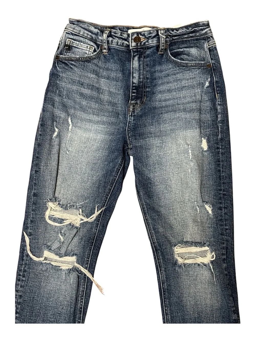 KanCan Estilo High Rise Distressed Mom Jeans 7/27